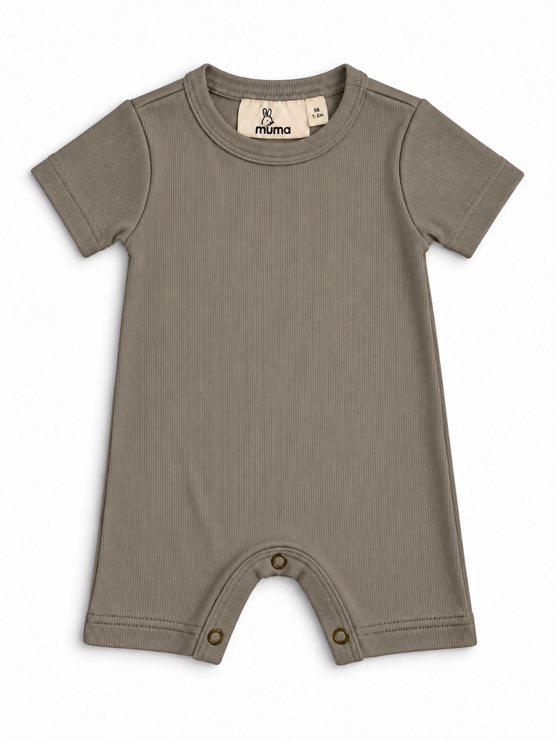 Kortærmet ribheldragt – Beige
