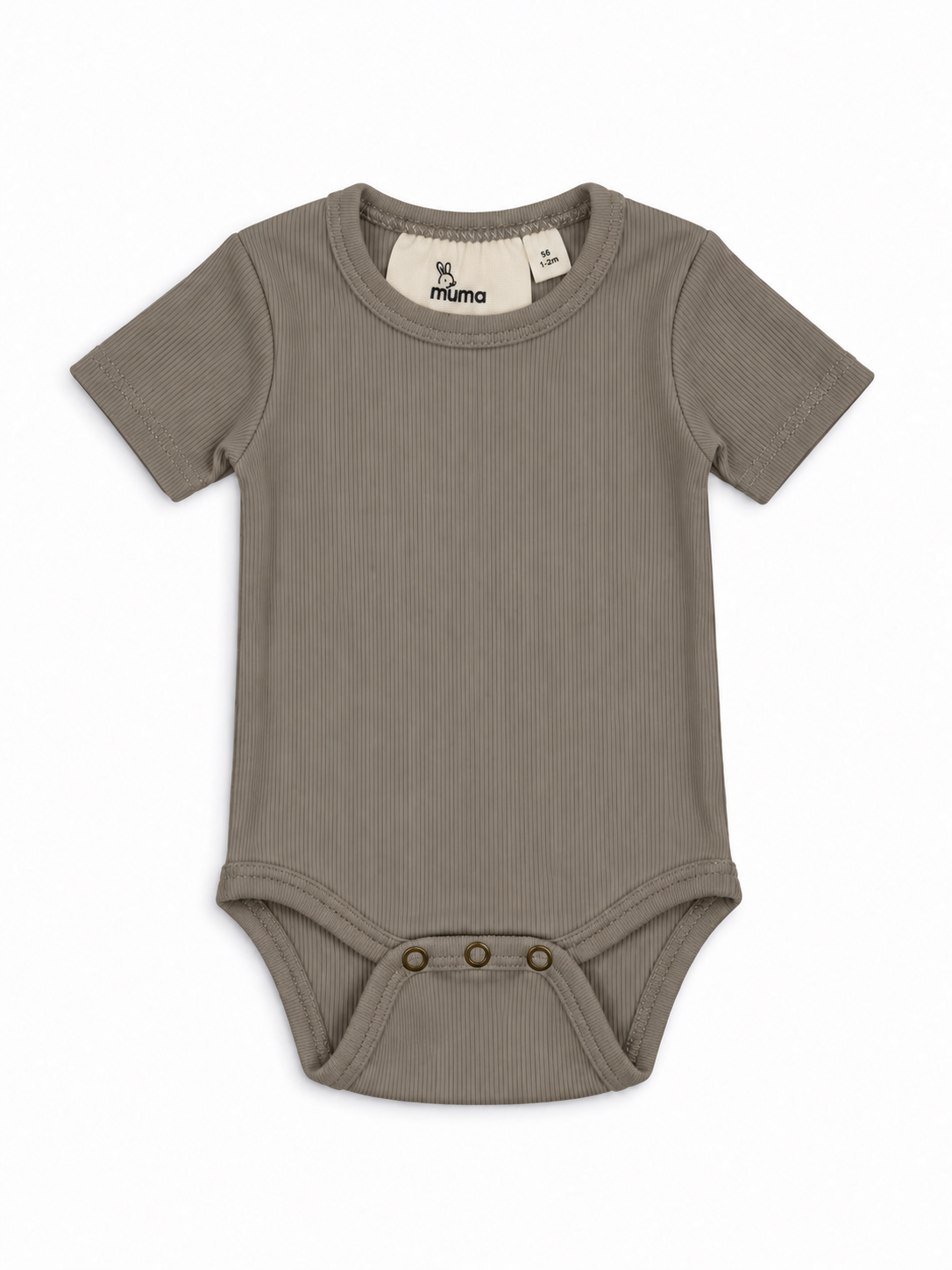 Kortærmet ribbody – Beige